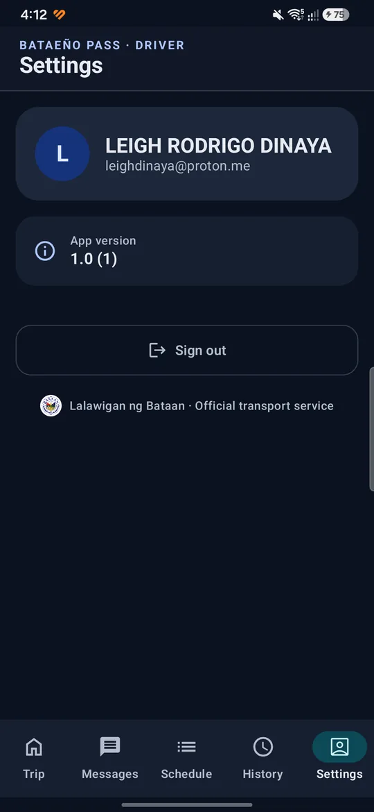 Driver settings