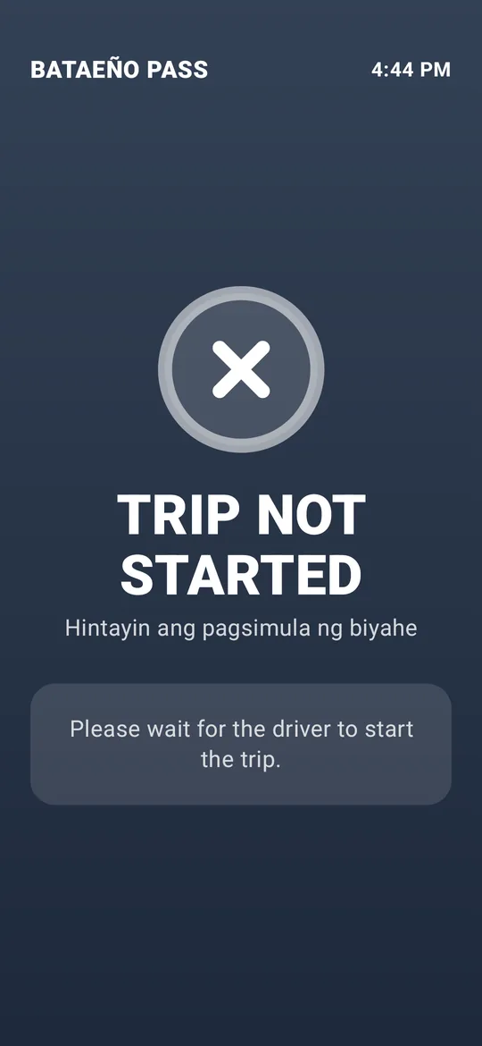 Trip not started
