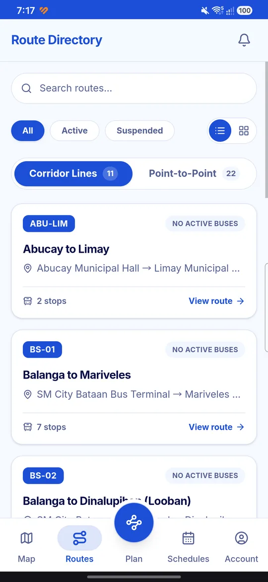 Passenger routes